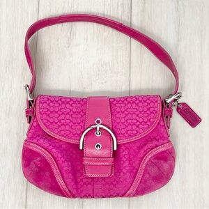 Coach Pink Small Signature Buckle Soho Hobo Shoulder Bag | Y2K Style 6818